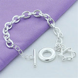 925 Sterling Silver Twist Star Pendant Bracelet for Women