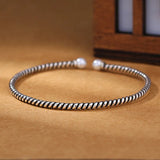 925 Silver Double Pearl Cuff Bracelet for Women