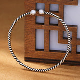 925 Silver Double Pearl Cuff Bracelet for Women
