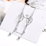 925 Silver Twisted Drop Earrings Beads Tassel Earrings for Women