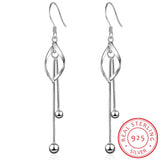 925 Silver Twisted Drop Earrings Beads Tassel Earrings for Women
