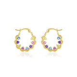 925 Silver Twisted Hoop Earrings Zircon Piercing Jewelry