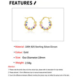925 Silver Twisted Hoop Earrings Zircon Piercing Jewelry
