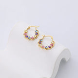 925 Silver Twisted Hoop Earrings Zircon Piercing Jewelry
