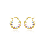 925 Silver Twisted Hoop Earrings Zircon Piercing Jewelry