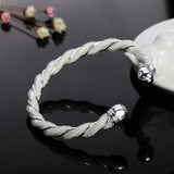 925 Silver Twisted Bangle Cuff Bracelet for Women