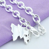 925 Silver Two Butterfly Pendant Bracelet Wedding Engagement Jewelry