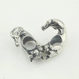 925 Silver Two Cats Charm Bead European Jewelry