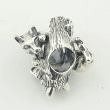 925 Silver Two Cats Charm Bead European Jewelry