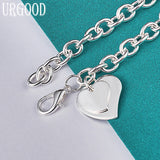 Sterling Silver Heart Pendant Bracelet Wedding Jewelry
