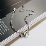 Mom Silver Chain Double Circle Eternity Bracelet Gift