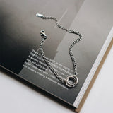 Mom Silver Chain Double Circle Eternity Bracelet Gift