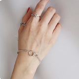 Mom Silver Chain Double Circle Eternity Bracelet Gift
