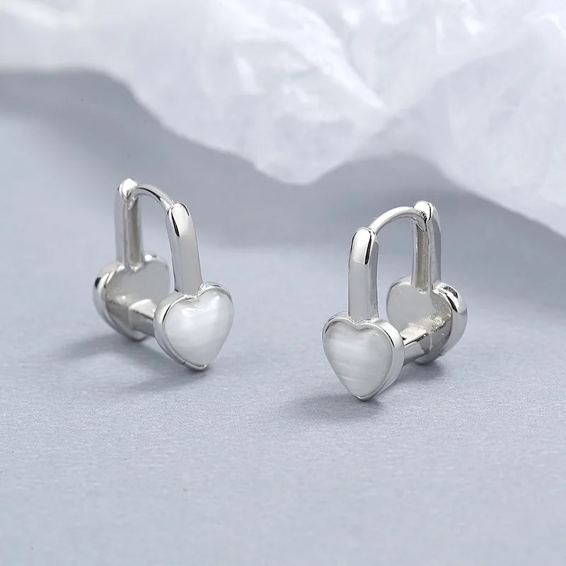 925 Silver Opal Heart Stud Earrings Wedding Party Jewelry