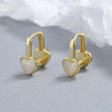 925 Silver Opal Heart Stud Earrings Wedding Party Jewelry
