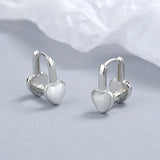 925 Silver Opal Heart Stud Earrings Wedding Party Jewelry