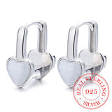 925 Silver Opal Heart Stud Earrings Wedding Party Jewelry