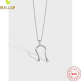 925 Silver U Shape Long Pendant Necklace Elegant Female Jewelry