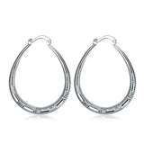 925 Silver U-Shaped Earrings Women Engagement Wedding Party Jewelry