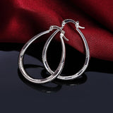 925 Silver U-Shaped Earrings Women Engagement Wedding Party Jewelry