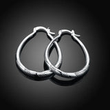 925 Silver U-Shaped Earrings Women Engagement Wedding Party Jewelry