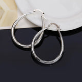 925 Silver U-Shaped Earrings Women Engagement Wedding Party Jewelry