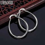 925 Silver U-Shaped Earrings Women Engagement Wedding Party Jewelry
