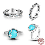 925 Silver Snowfl. Colorful Dragonfly Zircon Ring Women Wedding Gift