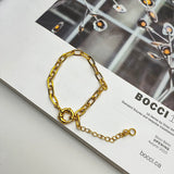 925 Sterling Silver U-shaped Connected Bracelet Hip-hop Punk Chain Jewelry