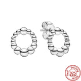 925 Silver U-shaped Hoop Earrings Heart Zircon Birthday Gift
