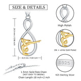 925 Silver Gymnast Infinity Gymnastics Necklace Pendant