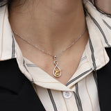 925 Silver Gymnast Infinity Gymnastics Necklace Pendant