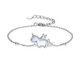 925 Silver Unicorn Charm Bracelet Bangle Wedding Gift