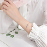 925 Silver Unicorn Charm Bracelet Moonstone Jewelry for Women Girls