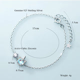 925 Silver Unicorn Charm Bracelet Moonstone Jewelry for Women Girls