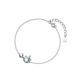 925 Silver Unicorn Charm Bracelet Moonstone Jewelry for Women Girls