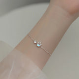 925 Silver Unicorn Charm Bracelet Moonstone Jewelry for Women Girls