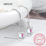 925 Sterling Silver Unicorn Drop Tassel Earrings Wedding Jewelry