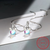 925 Sterling Silver Unicorn Drop Tassel Earrings Wedding Jewelry