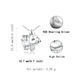 925 Silver Flying Pig Animal Pendant Necklace DIY Boutique Jewelry