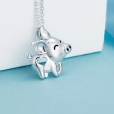 925 Silver Flying Pig Animal Pendant Necklace DIY Boutique Jewelry