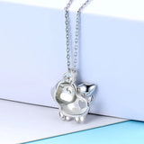 925 Silver Flying Pig Animal Pendant Necklace DIY Boutique Jewelry