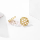 925 Sterling Silver Round Button Stud Earrings
