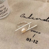 925 Silver Pearl Rings for Women Fine Jewelry Open Finger Ring