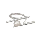 925 Silver Pearl Rings for Women Fine Jewelry Open Finger Ring