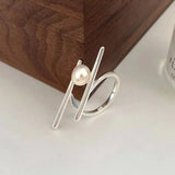 925 Silver Pearl Rings for Women Fine Jewelry Open Finger Ring