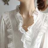 925 Silver Golden Radioactive Line Flower Round Necklace