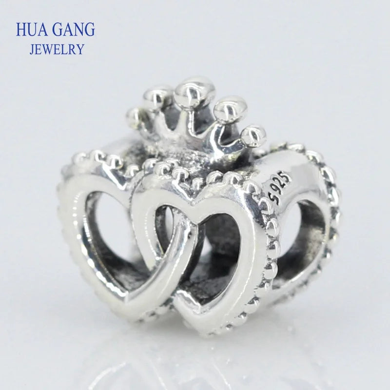 925 Silver Heart Beads for Women Jewelry Making
