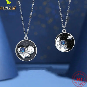 925 Silver Starry Sky Couple Necklace Birthday Gift