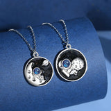 925 Silver Starry Sky Couple Necklace Birthday Gift